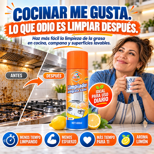 CocinaLibre™ | Espuma Antigrasa de Acción Rápida